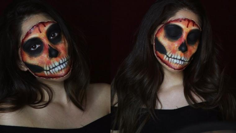 Easy Bloody Skull Tutorial | Halloween Makeup 2018
