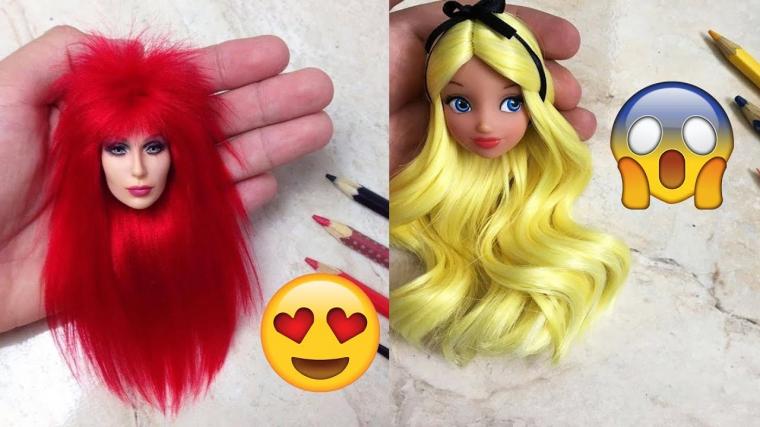 Barbie Hair Barbie Hairstyle Tutorial Barbie Hair Color Transformation