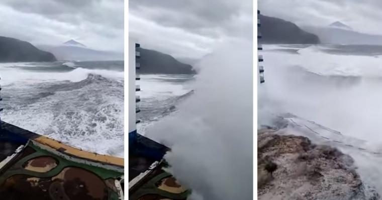 Destino turístico en alerta: olas de 6 metros destrozan edificios en Tenerife