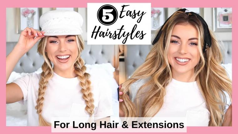 5 Easy Hairstyles for Long Hair & Extensions | Tutorial