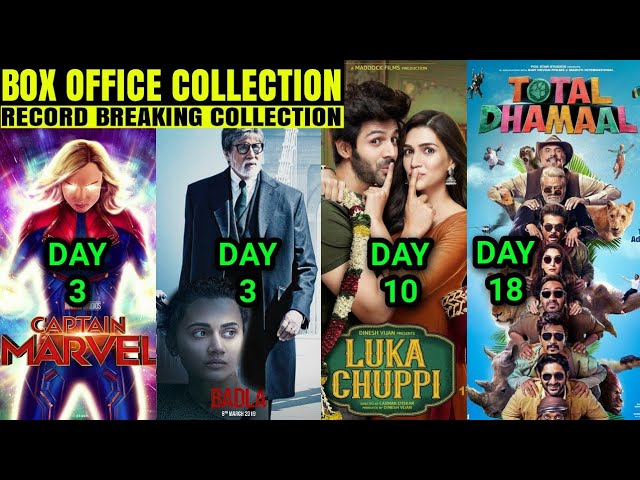 Box Office Collection of Badla, Captain Marvel,Luka Chuppi,Total Dhamaal Box Office Collection,
