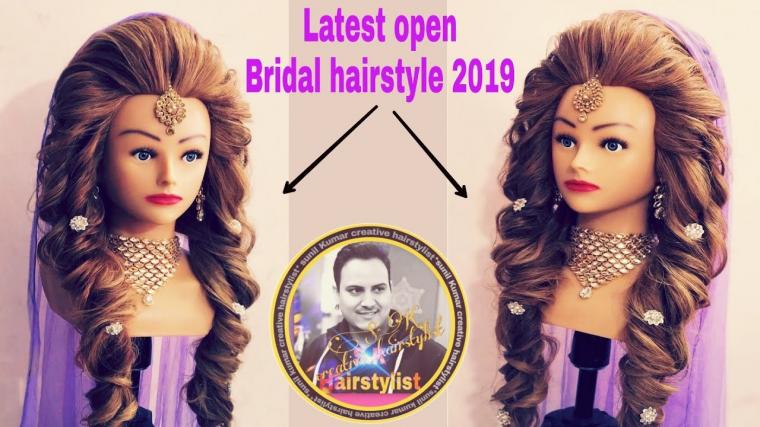 Latest Bridal hairstyle 2019 Open Bridal updo hairstyle 2019 Bridal hairstyle look 2019