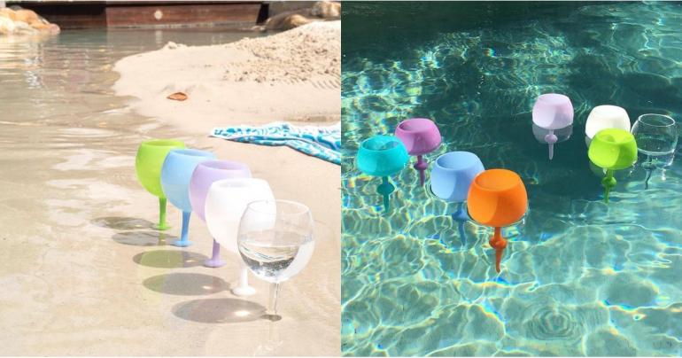 Wow, These Floating Wine Glasses Will Make Outdoor Drinking WAY Easier