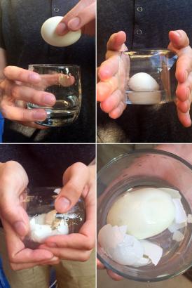 A Hands-Free Hack For Peeling Hard-Boiled Eggs
