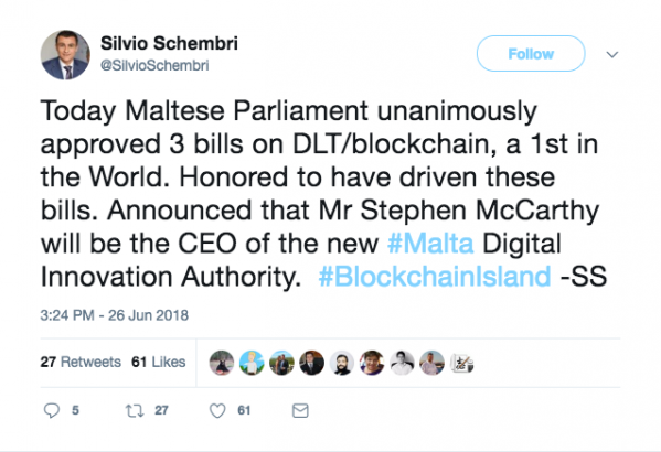 Malta Passes Trio of Bills as Part of 'Blockchain Island' Plan