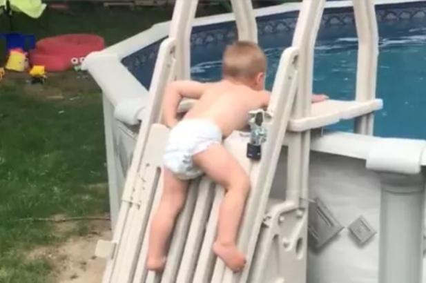 See Just How Fast A Toddler Was Able To Climb This Supposedly Safe Pool Ladder