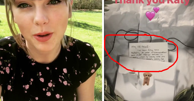 OMG Katy Perry Just Sent Taylor Swift A Note And An Olive Branch And Jsadklasjdadlk