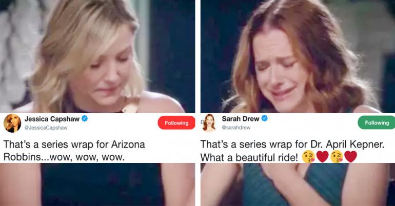 Sarah Drew And Jessica Capshaw Just Wrapped Filming On "Grey's Anatomy" And I'm Emotional