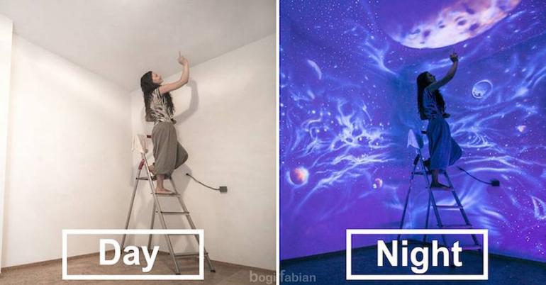 These immersive, glow-in-the-dark murals are for indoor stargazing (Video)