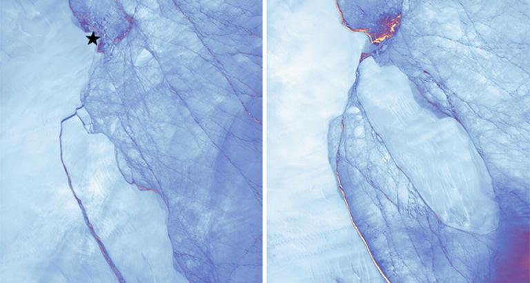 The giant iceberg that broke from Antarctica’s Larsen C ice shelf is stuck