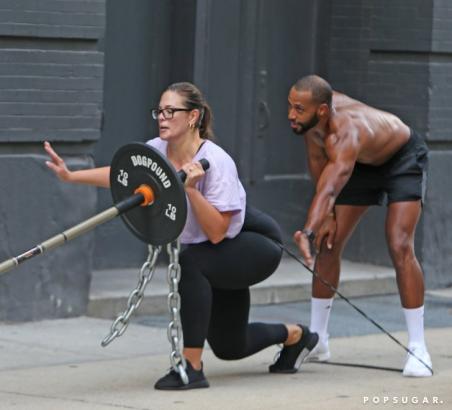 Ashley Graham Knows the Secret to a Great Workout: Being Spotted by Her Hot, Shirtless Husband