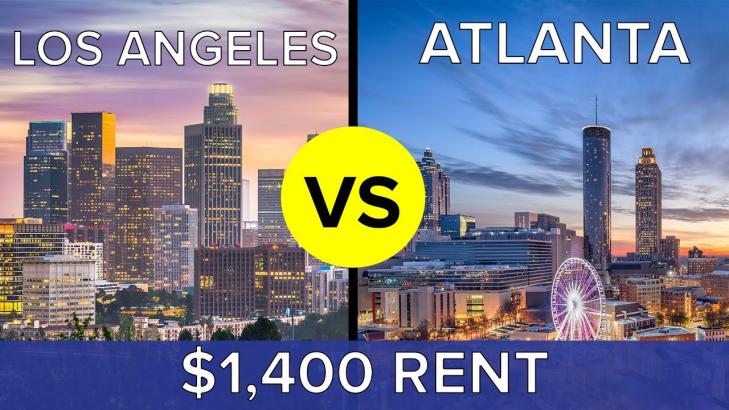 1,400 Rent Los Angeles Vs. Atlanta