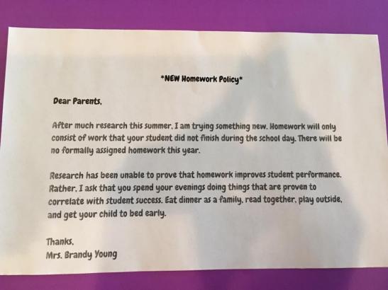 Key Words: A Texas teacher’s novel homework policy draws fierce support, goes viral