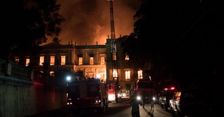 Fire Engulfs a Brazilian Museum, Threatening Hundreds of Years of History