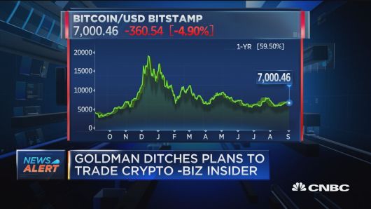 Bitcoin falls after Goldman reportedly drops crypto trading plans