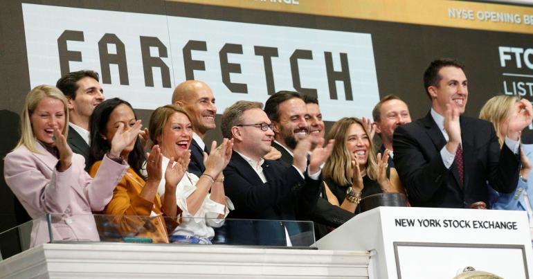 Shares of luxury online marketplace Farfetch jump 43 percent in IPO's first minutes of trading