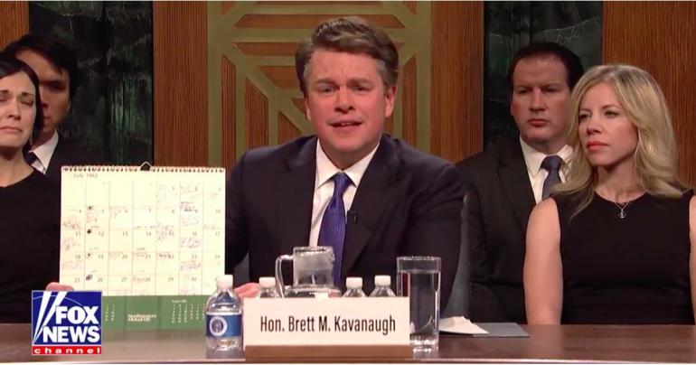 Matt Damon Made an SNL Appearance as Brett Kavanaugh, Along With His "Creepy Calendars"