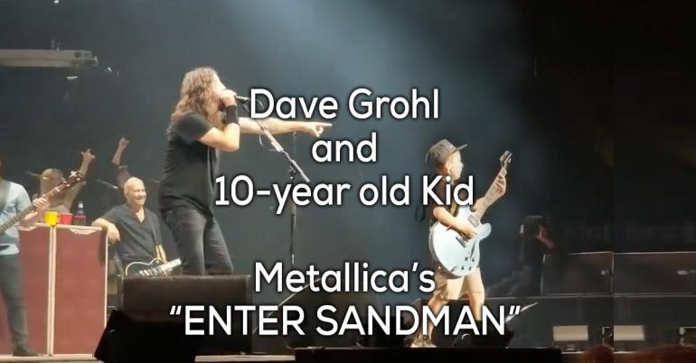 Foo Fighters pulls 10-yr old on stage for a real “Star is Born” moment (5 GIFs/Video)