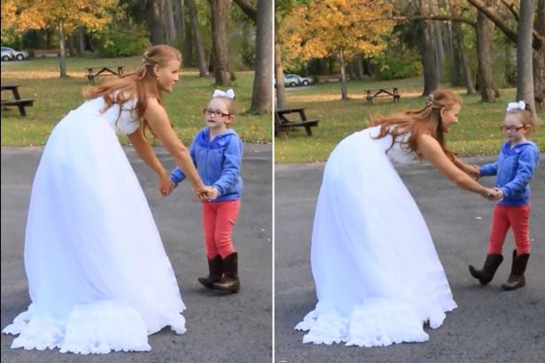 Girl with autism adorably mistakes bride for Cinderella