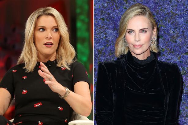 Charlize Theron dresses as Megyn Kelly on Roger Ailes movie set
