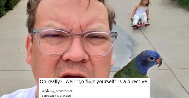 Andy Richter brilliantly shuts down woman who says “depression is a choice”