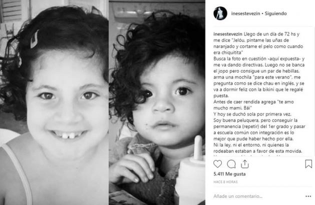 La emotiva carta de Inés Estévez sobre Vida, su hija con retraso madurativo