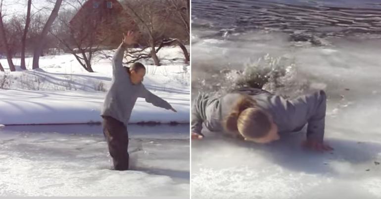 What to do if you fall through frozen ice (12 GIFs)