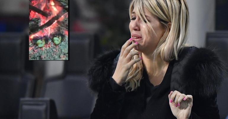 ¿Crisis de amor o magia negra? Wanda Nara quemó una foto junto a Mauro Icardi