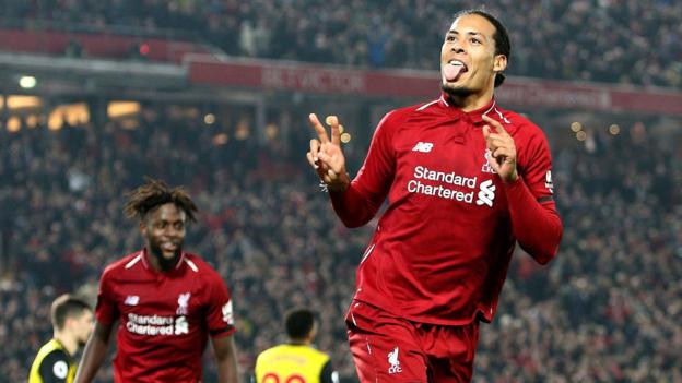 Liverpool 5-0 Watford: Sadio Mane & Virgil van Dijk get two each as Reds stay top