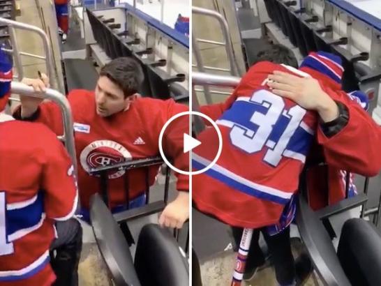 Habs goalie Carey Price comforts a kid who lost his mom (Video)