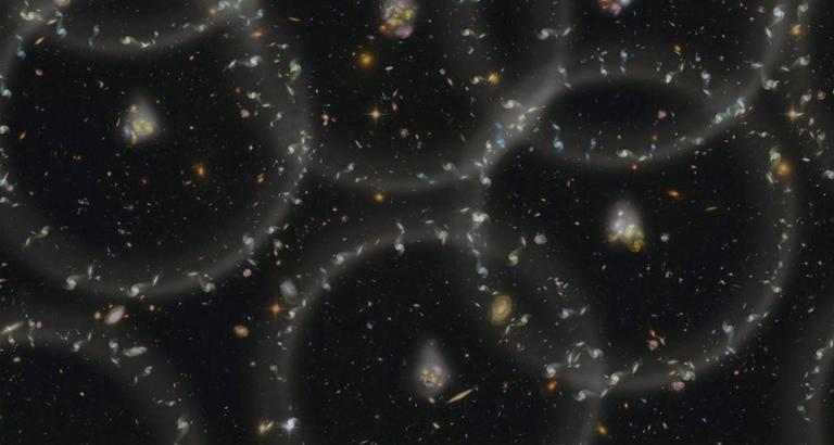 Hidden ancient neutrinos may shape the patterns of galaxies