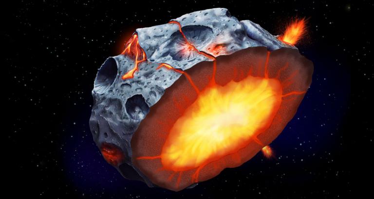 Metal asteroids may have once had iron-spewing volcanoes