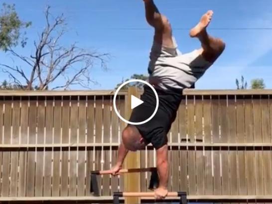 Dad breaks body trying to land his daughter’s moves (Video)