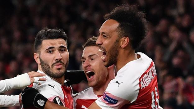 Arsenal 2-0 Napoli: Gunners take control of Europa League quarter-final