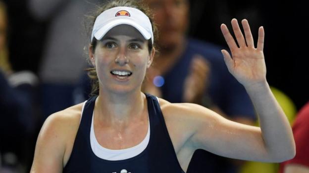 Fed Cup: Johanna Konta wins to put Great Britain 1-0 up against Kazakhstan