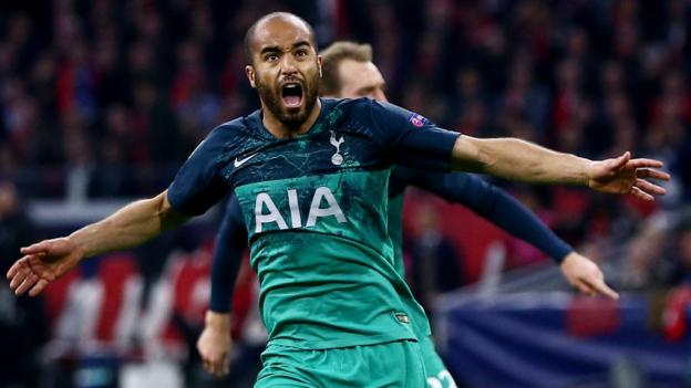 Ajax 2-3 Tottenham (3-3 on aggregate - Spurs win on away goals): Lucas Moura scores dramatic winner