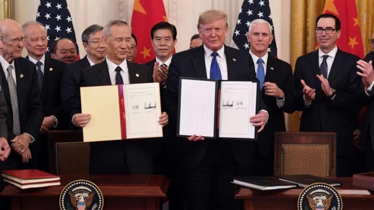President Trump signs partial trade deal with China, calling it a 'momentous step'