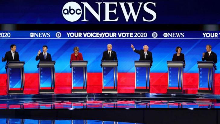 Who talked the most and the least in ABC News' Democratic debate
