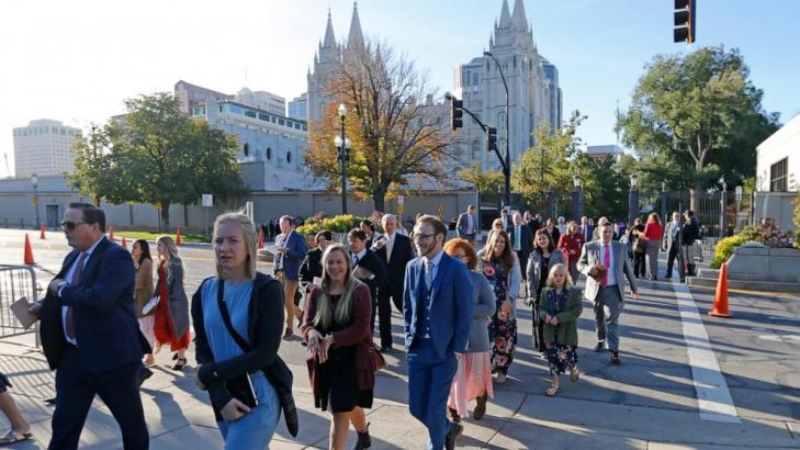 Mormons unveil new official logo at crowd-less conference