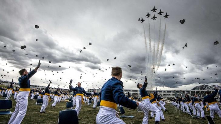'Historic' Air Force graduation ceremony goes off with masks and social distancing