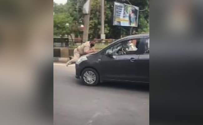 Watch: Punjab Cop Tried To Stop Car During Lockdown, Dragged On Bonnet