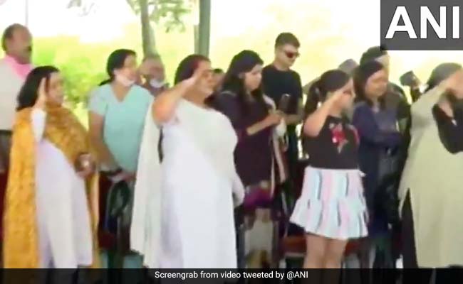 Rising Above Grief, Wife, Daughter Salute Officer Killed In Action In J&K