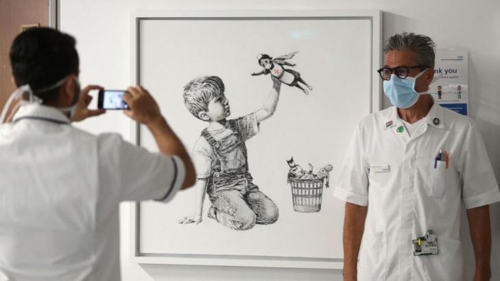 New Banksy art unveiled at hospital to thank doctors, nurses