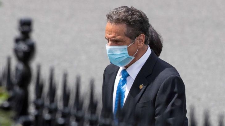Coronavirus government response: Cuomo wears mask as he arrives to meet Trump