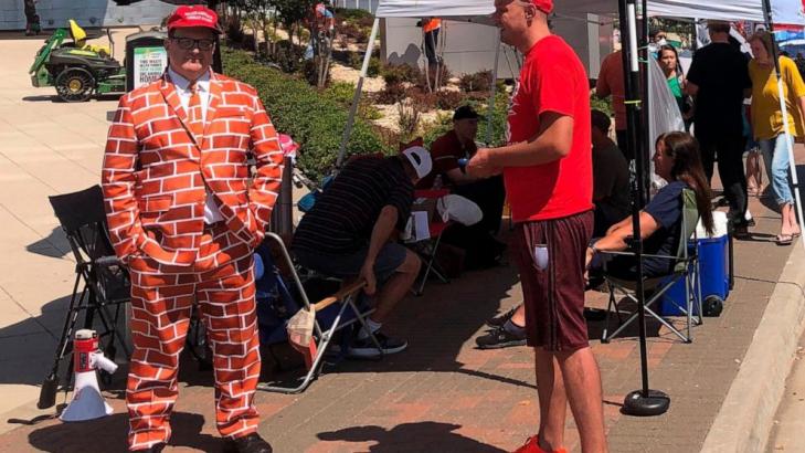 Heat, virus no deterrent for Trump fans camped outside arena