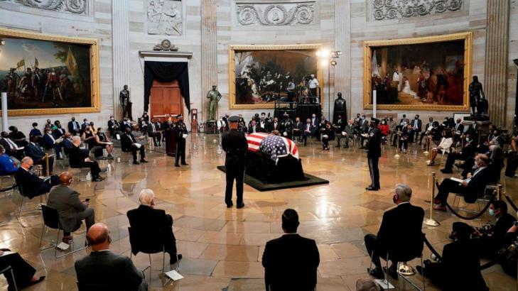 The voice of the late Rep. John Lewis echoes in the Capitol during ceremony