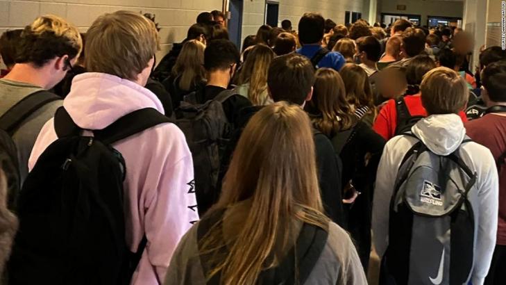 The Georgia student who posted the image showing a packed hallway and few visible masks was suspended