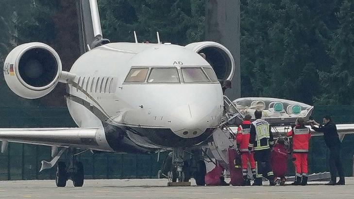 'Poisoned' Russian opposition leader Navalny lands in Berlin for emergency treatment