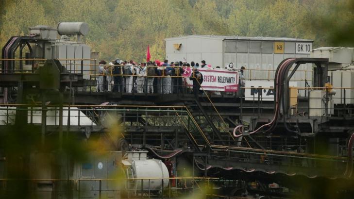 Hundreds of anti-coal campaigners protest at German mine