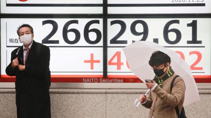 Asian shares mostly rise after Dow crests 30,000 points